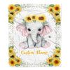 Personalized Baby Blanket With Name Custom Elephant Sunflower Newborn Baby Girl Children Kids Daughter Granddaughter Niece Birthday Christmas Fleece Blanket | siriusteestore