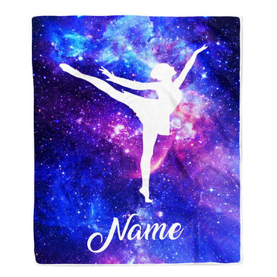 Personalized Ballet Dance Blanket Galaxy Custom With Name For Daughter Niece Granddaughter Birthday Christmas Graduation Customized Bed Fleece Blanket | siriusteestore