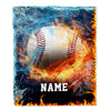 Personalized Baseball Blanket Fire Water A Nice Night American Flag Printed 3D Sport Lover Kids Men Women Birthday Christmas Customized Fleece Blanket | siriusteestore