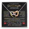 Interlocking Hearts Necklace Stainless Steel & Rose Gold Finish | 1 | Personalized Beautiful Gift For Goddaughter From Godmother Graduation Necklace Great Goddaughter Gifts Birthday Christmas Customized Gift Box Message Card | siriusteestore