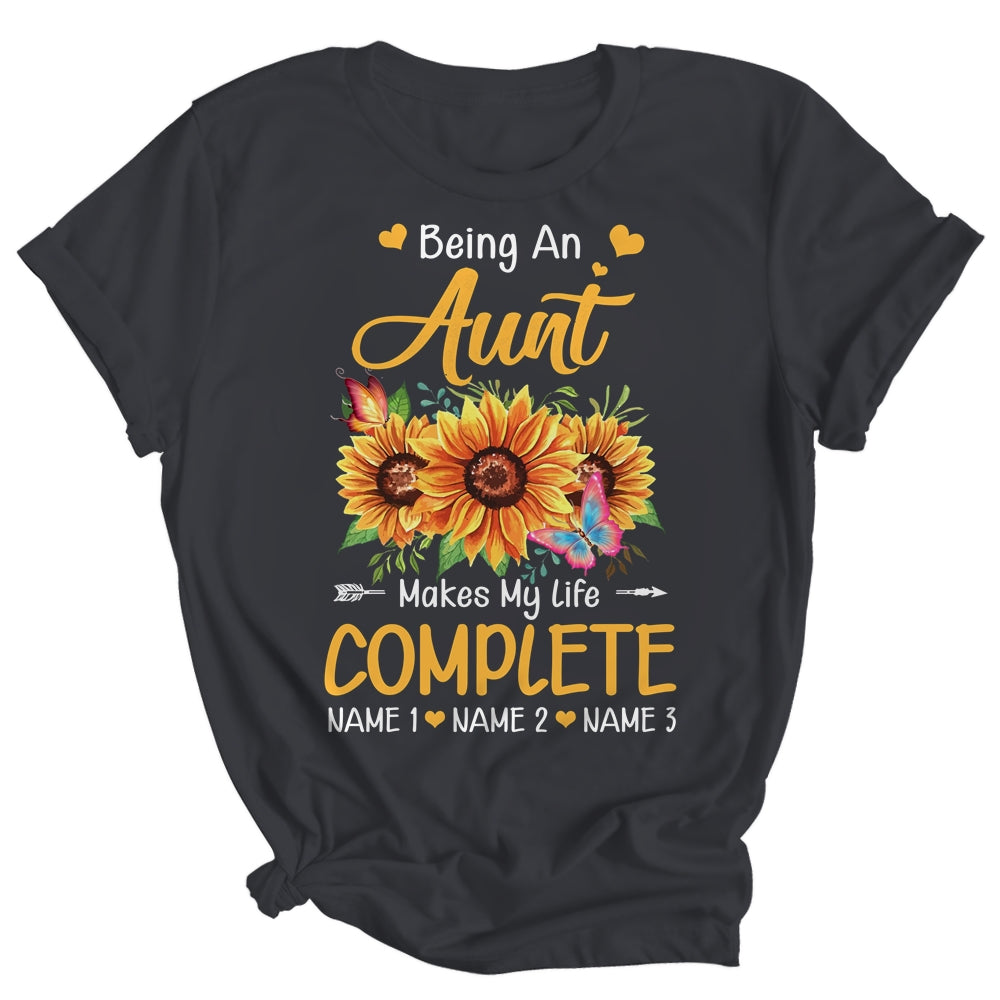 Personalized Being A Aunt Makes My Life Complete Custom With Grandkids Name Mothers Day Birthday Christmas Shirt & Tank Top | siriusteestore