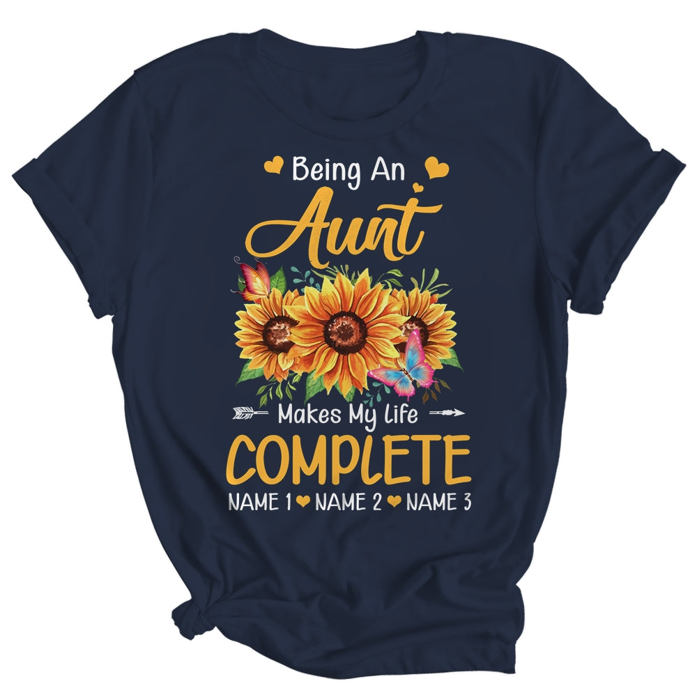 Personalized Being A Aunt Makes My Life Complete Custom With Grandkids Name Mothers Day Birthday Christmas Shirt & Tank Top | siriusteestore