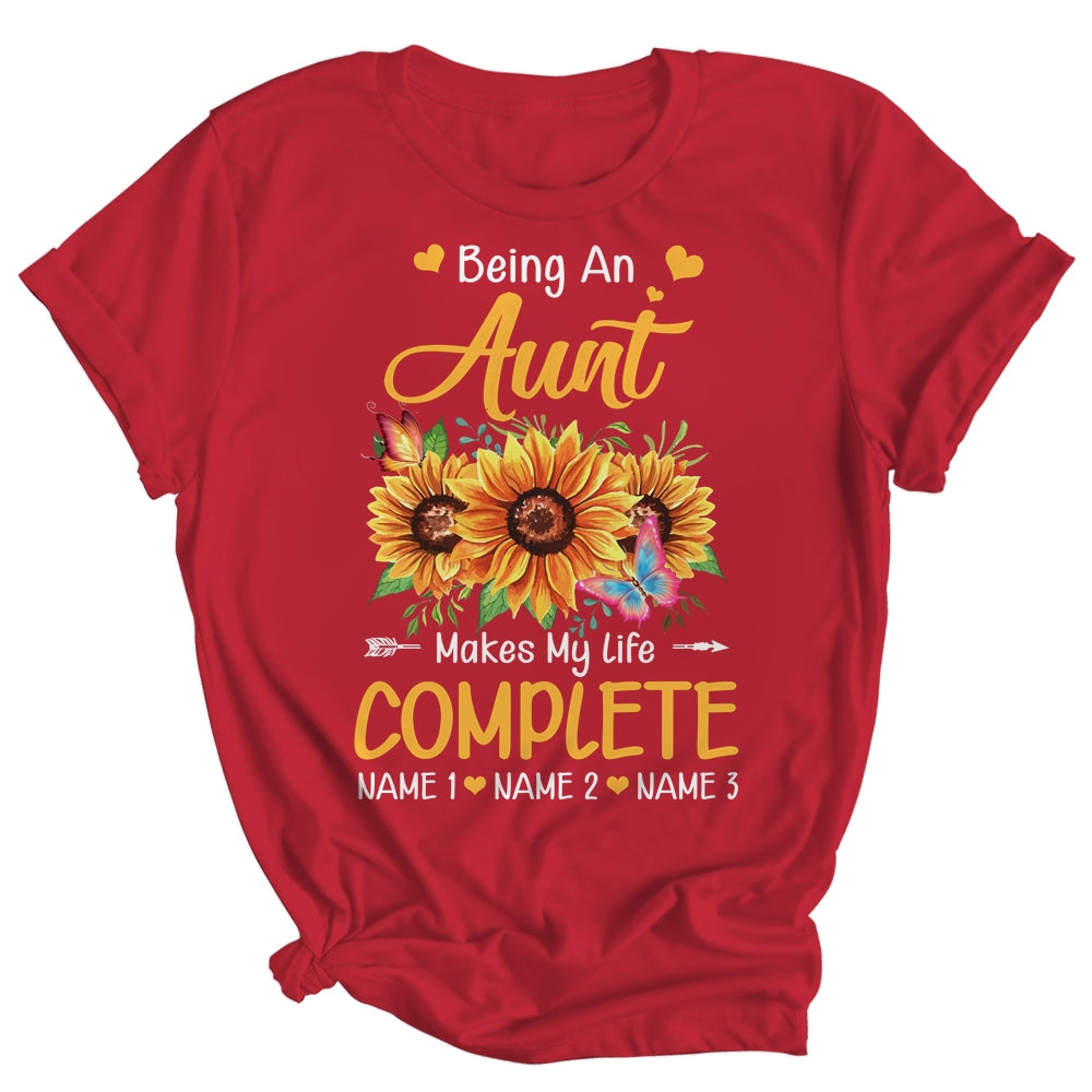 Personalized Being A Aunt Makes My Life Complete Custom With Grandkids Name Mothers Day Birthday Christmas Shirt & Tank Top | siriusteestore