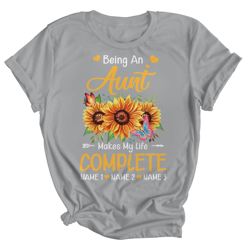 Personalized Being A Aunt Makes My Life Complete Custom With Grandkids Name Mothers Day Birthday Christmas Shirt & Tank Top | siriusteestore