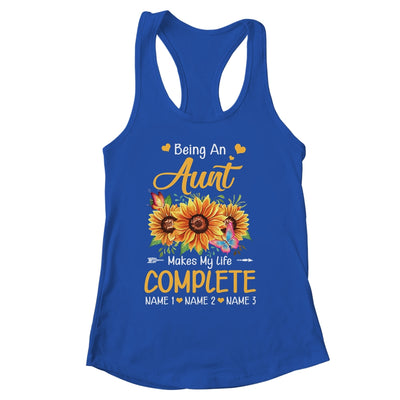 Personalized Being A Aunt Makes My Life Complete Custom With Grandkids Name Mothers Day Birthday Christmas Shirt & Tank Top | siriusteestore