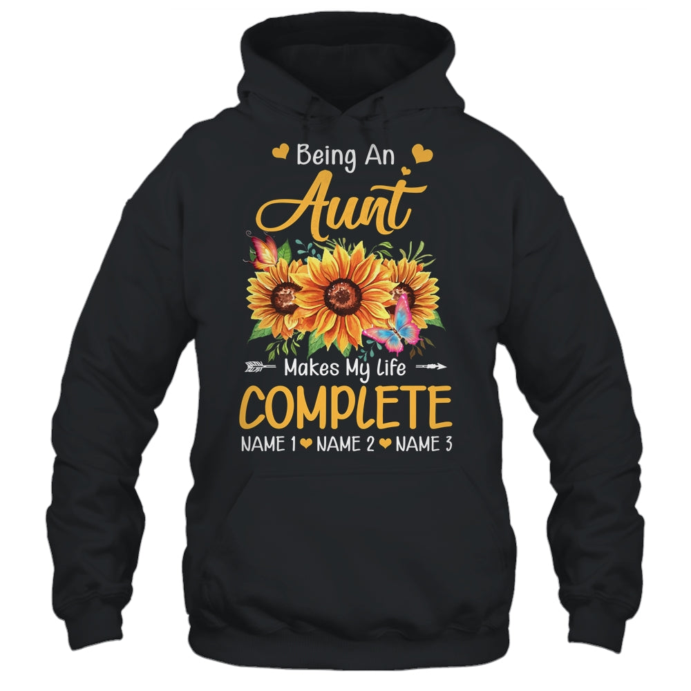 Personalized Being A Aunt Makes My Life Complete Custom With Grandkids Name Mothers Day Birthday Christmas Shirt & Tank Top | siriusteestore
