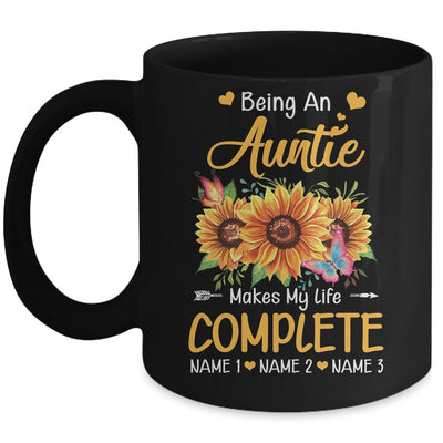 Personalized Being A Auntie Makes My Life Complete Custom With Grandkids Name Mothers Day Birthday Christmas Mug | siriusteestore