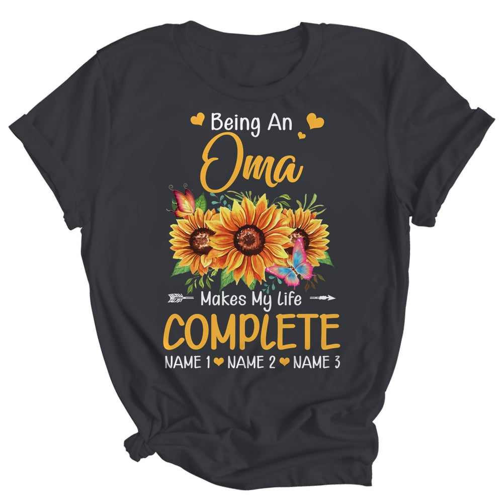Personalized Being A Oma Makes My Life Complete Custom Grandkids Name Mothers Day Birthday Christmas Shirt & Tank Top | siriusteestore