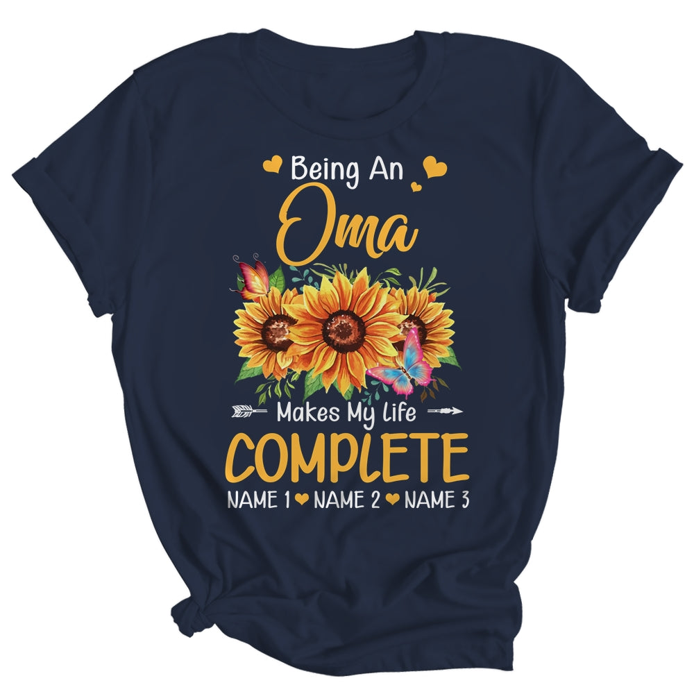 Personalized Being A Oma Makes My Life Complete Custom Grandkids Name Mothers Day Birthday Christmas Shirt & Tank Top | siriusteestore
