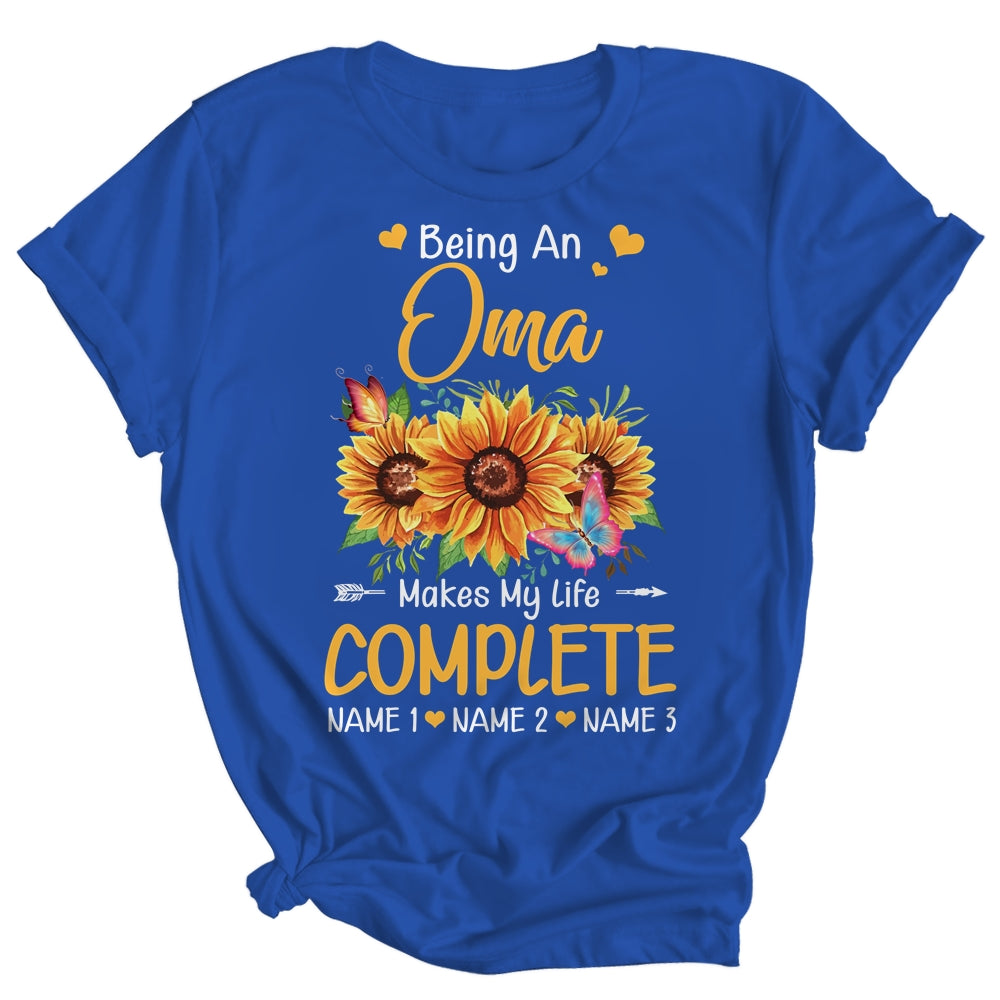 Personalized Being A Oma Makes My Life Complete Custom Grandkids Name Mothers Day Birthday Christmas Shirt & Tank Top | siriusteestore