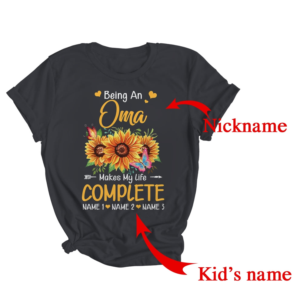Personalized Being An Oma Makes My Life Complete Custom Grandkids Name Mothers Day Birthday Christmas Shirt & Tank Top | Custom | siriusteestore