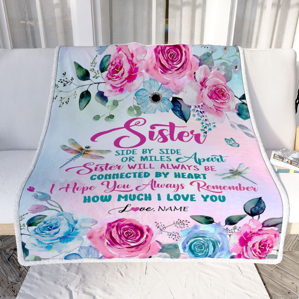 Personalized Big Sister Gifts Blanket From Sisters Besie Best Friend Side By Side Sister Gifts For Women Birthday Xmas Christmas Customized Fleece Blanket | siriusteestore