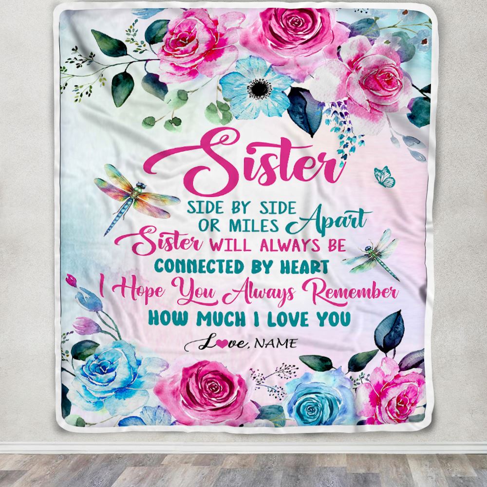 Personalized Big Sister Gifts Blanket From Sisters Besie Best Friend Side By Side Sister Gifts For Women Birthday Xmas Christmas Customized Fleece Blanket | siriusteestore