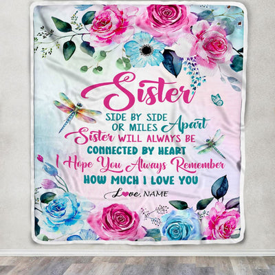Personalized Big Sister Gifts Blanket From Sisters Besie Best Friend Side By Side Sister Gifts For Women Birthday Xmas Christmas Customized Fleece Blanket | siriusteestore