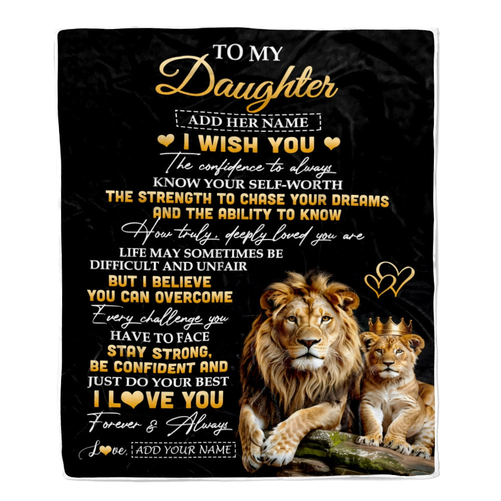 Personalized Birthday Gifts For Daughter From Dad Father Blanket I Wish You To My Daughter Gifts Graduation Christmas Gift Ideas Customized Fleece Blanket | siriusteestore