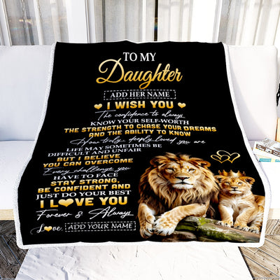 Personalized Birthday Gifts For Daughter From Dad Father Blanket I Wish You To My Daughter Gifts Graduation Christmas Gift Ideas Customized Fleece Blanket | siriusteestore
