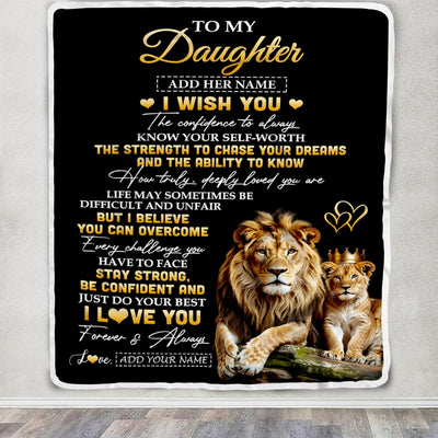Personalized Birthday Gifts For Daughter From Dad Father Blanket I Wish You To My Daughter Gifts Graduation Christmas Gift Ideas Customized Fleece Blanket | siriusteestore