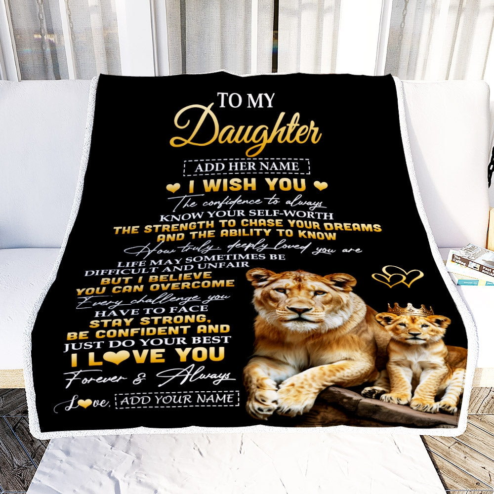 Personalized Birthday Gifts For Daughter From Mom Mother Blanket I Wish You To My Daughter Gifts Graduation Christmas Gift Ideas Customized Fleece Blanket | siriusteestore