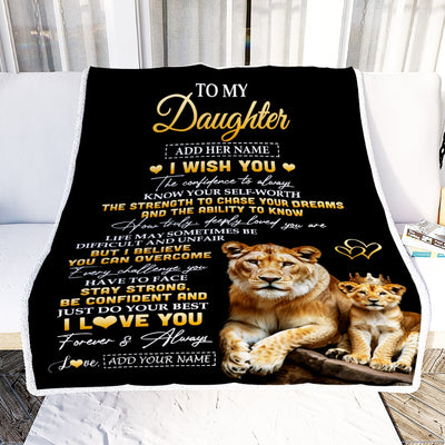 Personalized Birthday Gifts For Daughter From Mom Mother Blanket I Wish You To My Daughter Gifts Graduation Christmas Gift Ideas Customized Fleece Blanket | siriusteestore