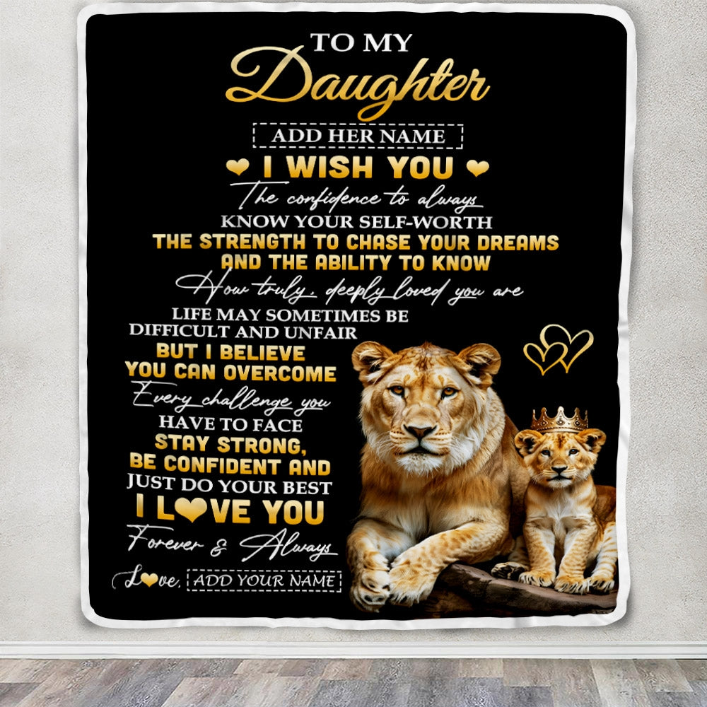 Personalized Birthday Gifts For Daughter From Mom Mother Blanket I Wish You To My Daughter Gifts Graduation Christmas Gift Ideas Customized Fleece Blanket | siriusteestore