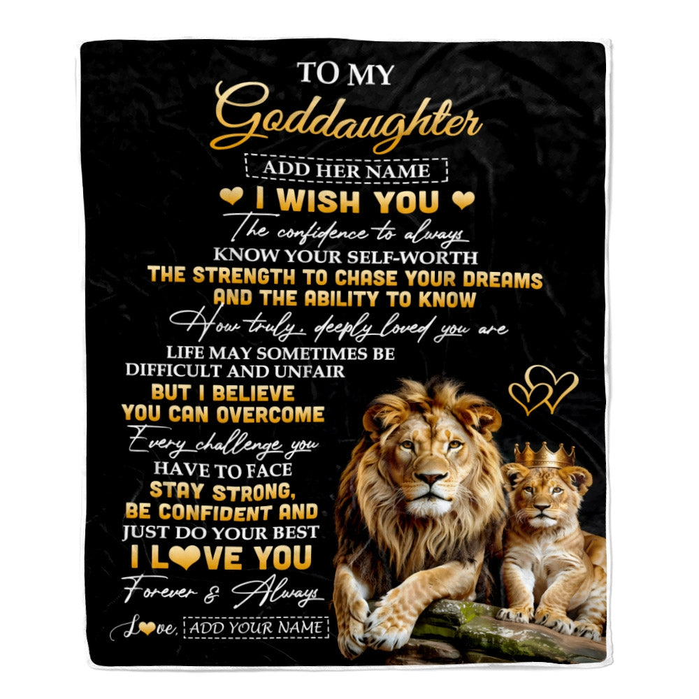 Personalized Birthday Gifts For Goddaughter From Godfather Blanket I Wish You To My Goddaughter Gifts Graduation Christmas Gift Ideas Custom Fleece Blanket | siriusteestore