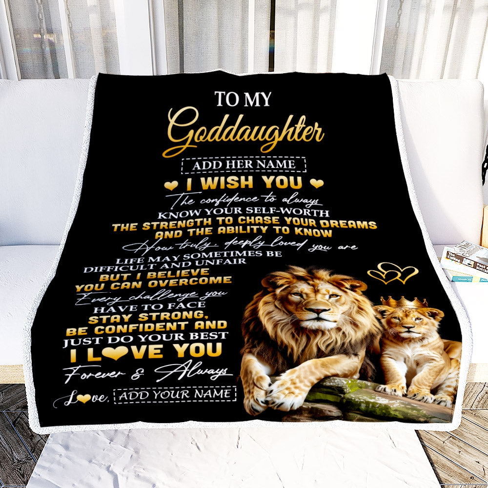 Personalized Birthday Gifts For Goddaughter From Godfather Blanket I Wish You To My Goddaughter Gifts Graduation Christmas Gift Ideas Custom Fleece Blanket | siriusteestore