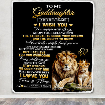 Personalized Birthday Gifts For Goddaughter From Godfather Blanket I Wish You To My Goddaughter Gifts Graduation Christmas Gift Ideas Custom Fleece Blanket | siriusteestore