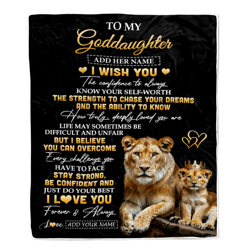 Personalized Birthday Gifts For Goddaughter From Godmother Blanket I Wish You To My Goddaughter Gifts Graduation Christmas Gift Ideas Custom Fleece Blanket | siriusteestore