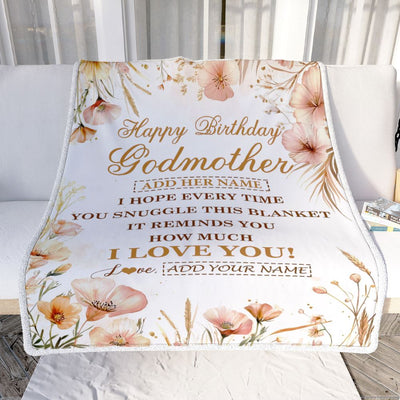 Personalized Birthday Gifts For Godmother Gifts From Niece Nephew Blanket Yellow Happy Birthday Aunt Unique Gifts Bday Customized Fleece Throw Blanket | siriusteestore