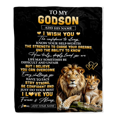 Personalized Birthday Gifts For Godson From Godfather Uncle Blanket I Wish You To My Godson Gifts Graduation Christmas Gift Ideas Customized Fleece Blanket | siriusteestore