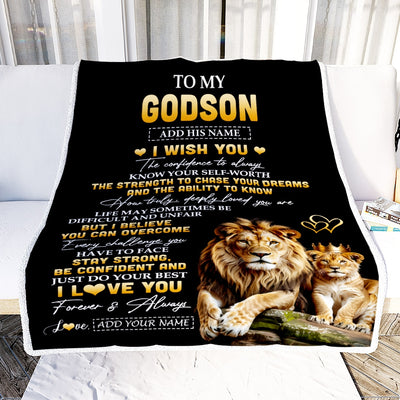 Personalized Birthday Gifts For Godson From Godfather Uncle Blanket I Wish You To My Godson Gifts Graduation Christmas Gift Ideas Customized Fleece Blanket | siriusteestore