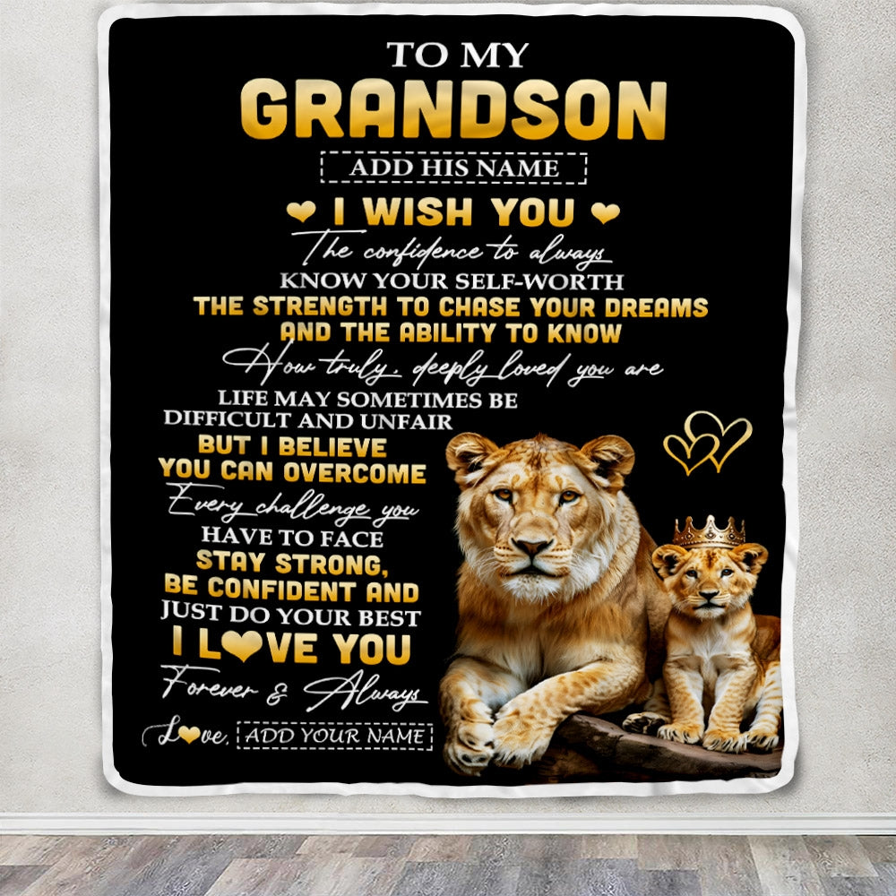 Personalized Birthday Gifts For Grandson From Grandma Grandmother Blanket I Wish You To My Grandson Gifts Graduation Christmas Gift Ideas Custom Fleece Blanket | siriusteestore