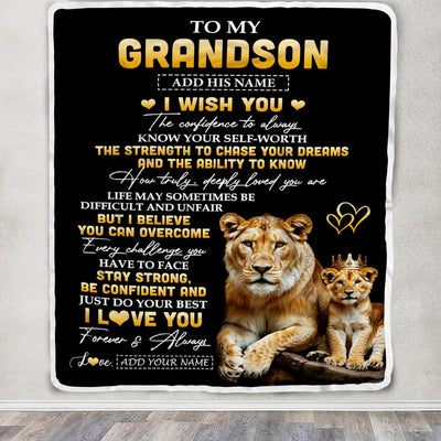 Personalized Birthday Gifts For Grandson From Grandma Grandmother Blanket I Wish You To My Grandson Gifts Graduation Christmas Gift Ideas Custom Fleece Blanket | siriusteestore