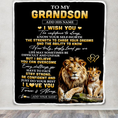 Personalized Birthday Gifts For Grandson From Grandpa Grandfather Blanket I Wish You To My Grandson Gifts Graduation Christmas Gift Ideas Custom Fleece Blanket | siriusteestore