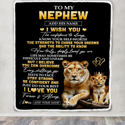 Personalized Birthday Gifts For Nephew From Aunt Auntie Blanket I Wish You To My Nephew Gifts Graduation Christmas Gift Ideas Customized Fleece Throw Blanket | siriusteestore