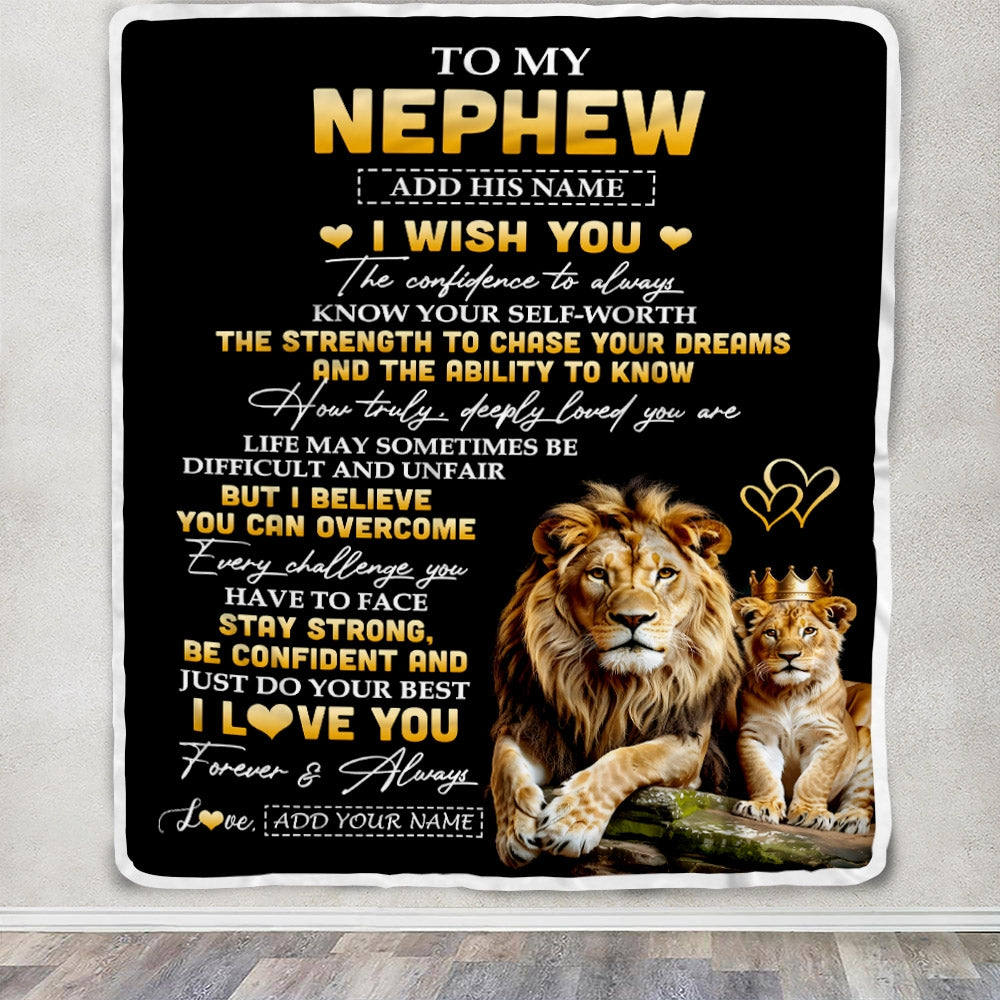 Personalized Birthday Gifts For Nephew From Uncle Blanket I Wish You To My Nephew Gifts Graduation Christmas Gift Ideas Customized Fleece Throw Blanket | siriusteestore
