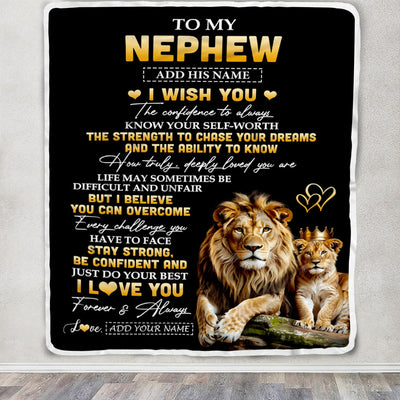 Personalized Birthday Gifts For Nephew From Uncle Blanket I Wish You To My Nephew Gifts Graduation Christmas Gift Ideas Customized Fleece Throw Blanket | siriusteestore