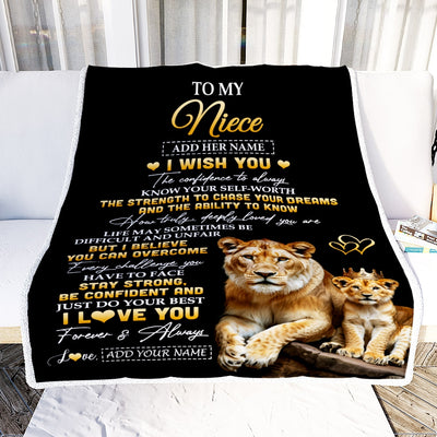 Personalized Birthday Gifts For Niece From Aunt Auntie Blanket I Wish You To My Niece Gifts Graduation Christmas Gift Ideas Customized Fleece Throw Blanket | siriusteestore