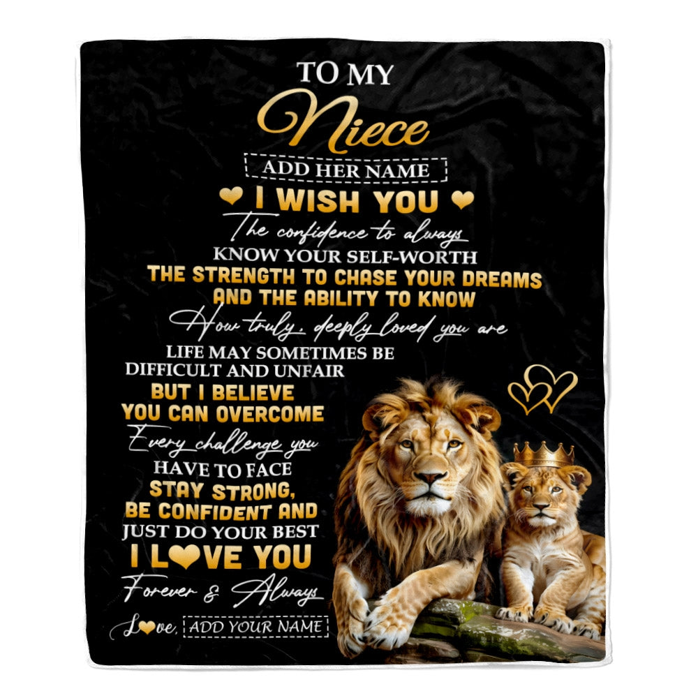 Personalized Birthday Gifts For Niece From Uncle Blanket I Wish You To My Niece Gifts Graduation Christmas Gift Ideas Customized Fleece Throw Blanket | siriusteestore