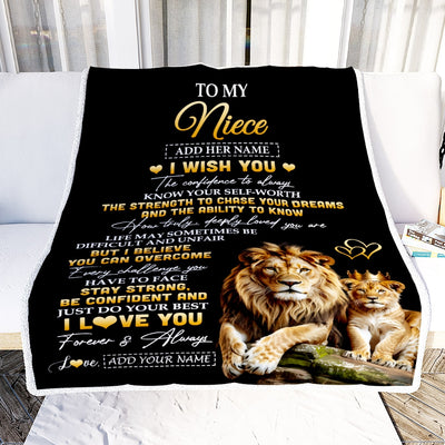 Personalized Birthday Gifts For Niece From Uncle Blanket I Wish You To My Niece Gifts Graduation Christmas Gift Ideas Customized Fleece Throw Blanket | siriusteestore