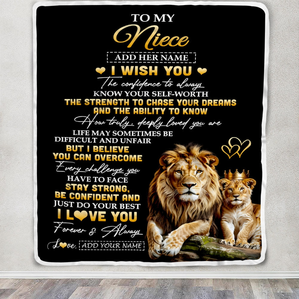 Personalized Birthday Gifts For Niece From Uncle Blanket I Wish You To My Niece Gifts Graduation Christmas Gift Ideas Customized Fleece Throw Blanket | siriusteestore