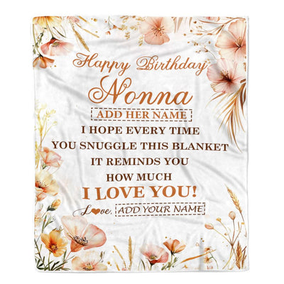 Personalized Birthday Gifts For Nonna Gifts From Granddaughter Grandson Blanket Yellow Happy Birthday Nonna Unique Gifts Bday Customized Fleece Blanket | siriusteestore