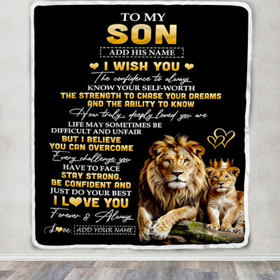 Personalized Birthday Gifts For Son From Dad Father Blanket I Wish You To My Son Gifts Graduation Christmas Gift Ideas Customized Fleece Throw Blanket | siriusteestore