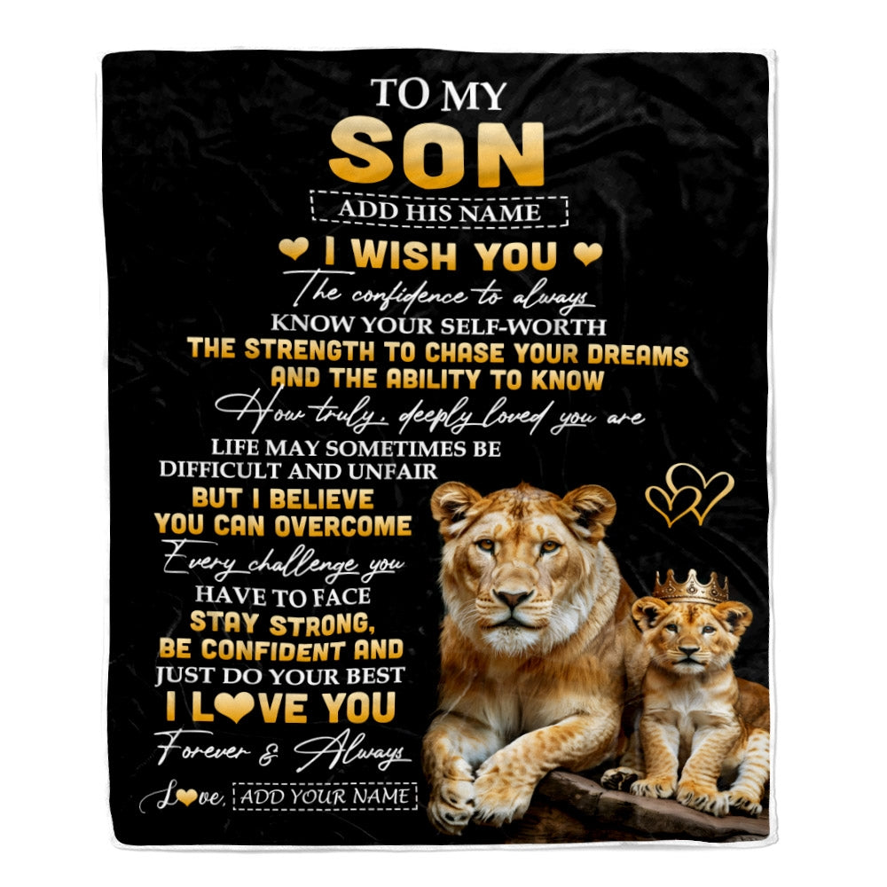 Personalized Birthday Gifts For Son From Mom Mother Blanket I Wish You To My Son Gifts Graduation Christmas Gift Ideas Customized Fleece Throw Blanket | siriusteestore