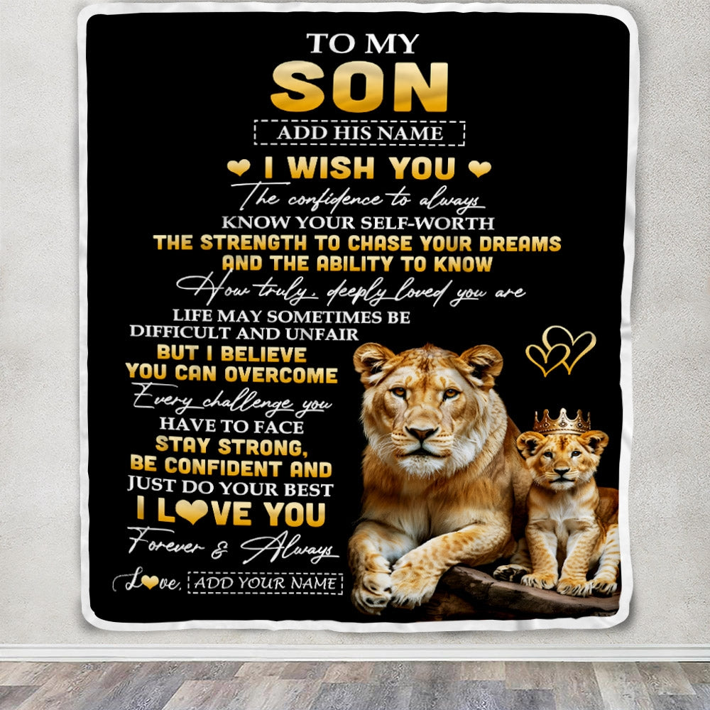 Personalized Birthday Gifts For Son From Mom Mother Blanket I Wish You To My Son Gifts Graduation Christmas Gift Ideas Customized Fleece Throw Blanket | siriusteestore