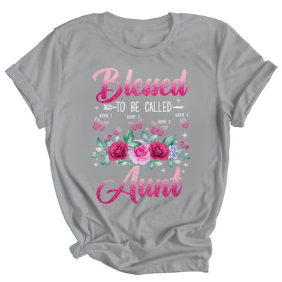 Personalized Blessed To Be Called Aunt Custom Kids Name Mothers Day Birthday Christmas Rose Butterfly Shirt & Tank Top | siriusteestore
