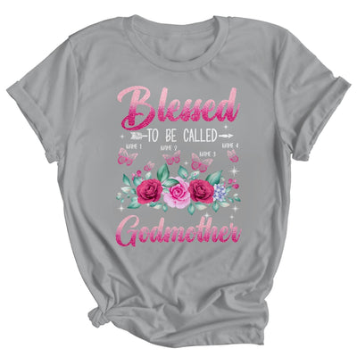 Personalized Blessed To Be Called Godmother Custom Kids Name Mothers Day Birthday Christmas Rose Butterfly Shirt & Tank Top | siriusteestore