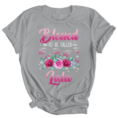 Personalized Blessed To Be Called Lala Custom Grandkids Name Mothers Day Birthday Christmas Rose Butterfly Shirt & Tank Top | siriusteestore