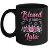 Personalized Blessed To Be Called Lala Custom Grandkids Name Mothers Day Birthday Christmas Rose Butterfly Mug | siriusteestore