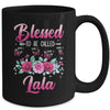Personalized Blessed To Be Called Lala Custom Grandkids Name Mothers Day Birthday Christmas Rose Butterfly Mug | siriusteestore